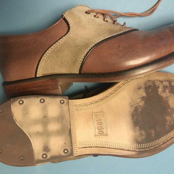 Johnston & Murphy 1850 Casual Brown Saddle Oxfords Suede J&M Men\'s US 10M EUC